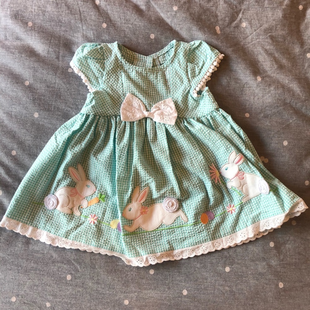 Adorable Spring/Easter Gingham Bunny dress, NWT
